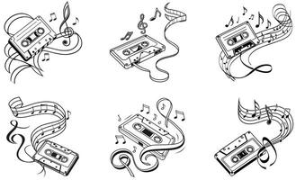 A set of four different types of music notes vector