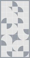 Geometric curve form of combining and dividing the circles in gray and white. Design pattern of various rounded shapes mosaic. Decorative panel made of tiles vector