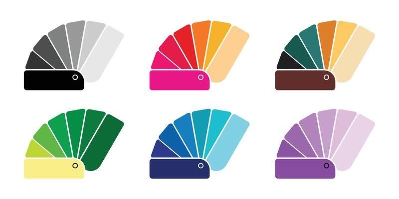 Set Of Color Palette Swatches And Paint Samples