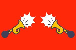 car horn makes a sharp sound. vector