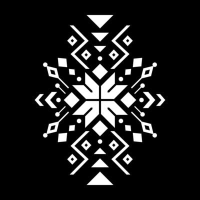 Aztec and ethnic ornament. Tribal design, geometric symbol for border, frame, tattoo, logo, card, decorative paper. Navajo motif, isolated on black background.