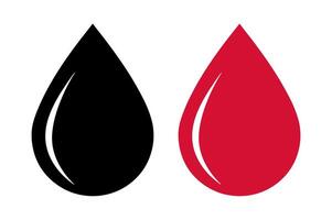 Droplet-shaped icons are displayed against a white background. vector