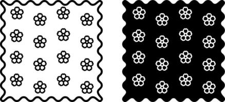 Pattern Icons. Black and White Illustration. Fabric With Flowers. Design, Endless Ornament. Concept Material Characteristics vector
