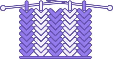 Colored Knitted Icon. Illustration. Textile Material, Thread Weave. Knitting, Pattern, Fabric. Material Characteristics Concept vector
