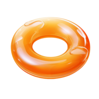 Shiny Orange Inflatable Swim Ring Floating in Water for Summer and Pool Activities png