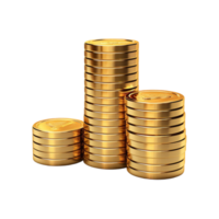 Stack of Shiny Gold Coins in Different Heights for Wealth and Financial Concepts png
