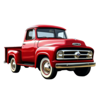 Vintage Red Pickup Truck with Classic Design for Retro Automobile Enthusiasts png