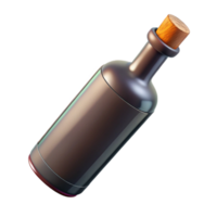 serene rustic Empty Wine Bottle with Cork Transparent Background high quality png