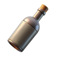 vibrant minimalist Empty Wine Bottle with Cork Transparent Background high quality png