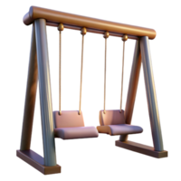 serene creative Empty Swing Set at Dusk Transparent Background high quality png