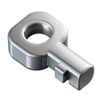 stunning minimalist Encryption Key Icon Silver Isometric View Cutout authentic png