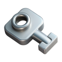 dramatic abstract Encryption Key Icon Silver Isometric View Cutout genuine png