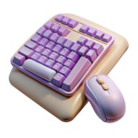 serene rustic Ergonomic Keyboard and Mouse Set Cutout Element detailed png