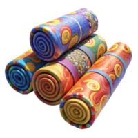 wonderful classic Fabric Rolls Colorful Patterns Transparent Background professional png