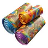 stunning rustic Fabric Rolls Colorful Patterns Transparent Background exclusive png