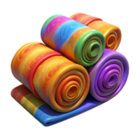 stunning rustic Fabric Rolls Colorful Patterns Transparent Background authentic png