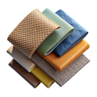 elegant artistic Fabric Swatches Various Textures and Colors Isolated high resolution png
