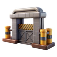 wonderful abstract Factory Gate Closed Security View Isolated 4K png