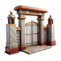 magnificent rustic Factory Gate Open Welcome View Isolated professional png