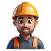 impressive minimalist Factory Worker with Safety Helmet Cutout authentic png