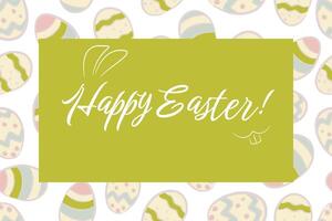 Card with hand drawn eggs and place for text. Happy Easter background vector