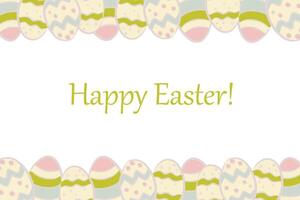 Header with hand drawn eggs. Happy Easter background vector