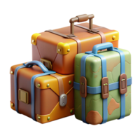 impressive artistic Family Vacation Suitcases Packed Transparent Background authentic png
