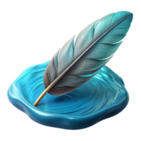 magnificent abstract Feather Floating on Water Isolated genuine png