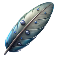 impressive modern Feather with Water Droplets Isolated with Realistic Texture high resolution png
