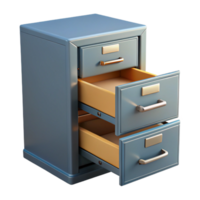 impressive rustic Filing Cabinet with Drawers Open Transparent Background 4K png