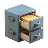 magnificent minimalist Filing Cabinet with Drawers Open Transparent Background high resolution png