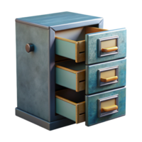 elegant modern Filing Cabinet with Drawers Open Transparent Background authentic png