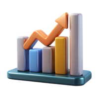 beautiful abstract Financial Graph Chart with Arrow Up Isolated Element high resolution png