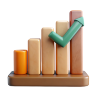 impressive abstract Financial Graph Chart with Arrow Up Isolated Element premium png