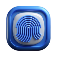 stunning abstract Fingerprint Scanner Icon Blue Light Transparent Background original png