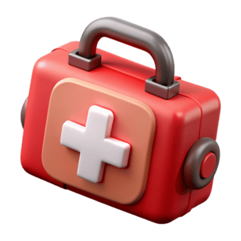 atemberaubend modern zuerst Hilfe Kit rot Notfall liefert isoliert Fachmann png