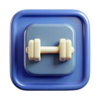 magnificent modern Fitness App Icon Square Shape Isolated Cutout 4K png