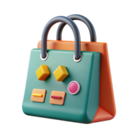 beautiful abstract Flat Design Shopping Bag Icon with E-commerce Symbol Transparent Background professional png