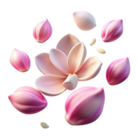 elegant traditional Floating Petals Symbolizing Renewal with Transparent Background Isolated authentic png