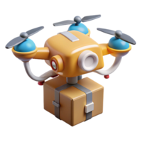 impressive abstract Flying Drone Delivery with Package Attached Transparent Element premium png