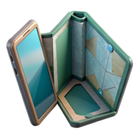 serene creative Folding Smartphone Open View Isolated Cutout genuine png