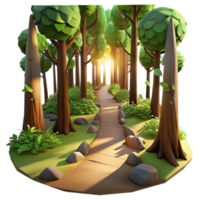 serene artistic Forest Path with Sunlight Transparent Background professional png