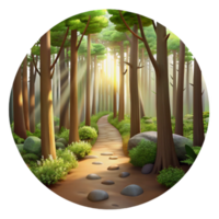 magnificent abstract Forest Path with Sunlight Transparent Background detailed png