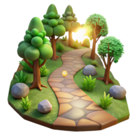 vibrant artistic Forest Path with Sunlight Transparent Background authentic png