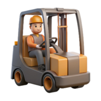 extraordinary vintage Forklift Operator Driving Forward Cutout authentic png