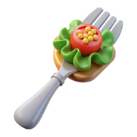 serene modern Fork with Salad Cutout Element high quality png