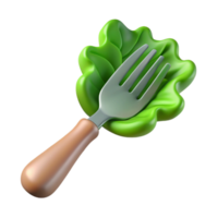 magnificent artistic Fork with Salad Greens Cutout Element authentic png