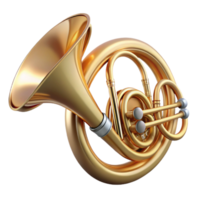 wonderful rustic French Horn Brass Instrument Transparent Background original png