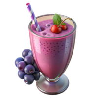 serene modern Fresh Berry Smoothie in Glass Side View exclusive png