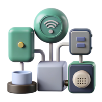 serene abstract Front View of Connected Home Devices Flatlay Isolated authentic png